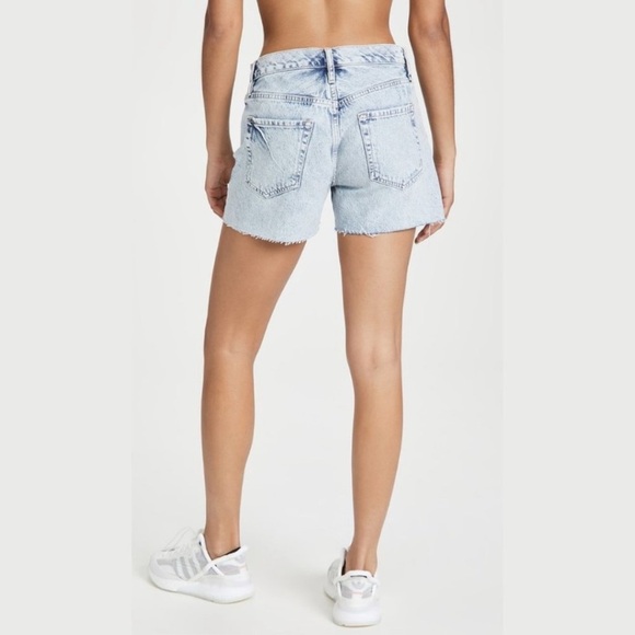đť…şframe Le Simone Short Light Acid Wash Cut Off Raw hem High Rise Jean Shorts 24 - Picture 3 of 11